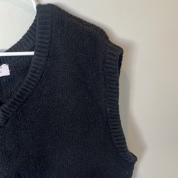 Old Navy Slouchy Layering Sweater Tank Vest Black Size L - Picture 4 of 8
